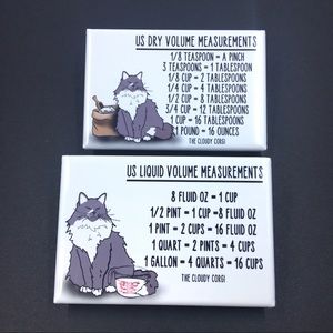 Maine Coon Cat Kitchen Meaurement Magnet Set